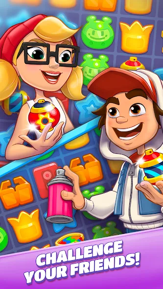 Скачать взломанную Subway Surfers Match (Сабвей Серферс Матч)  [МОД Все открыто] — полная версия apk на Андроид screen 4