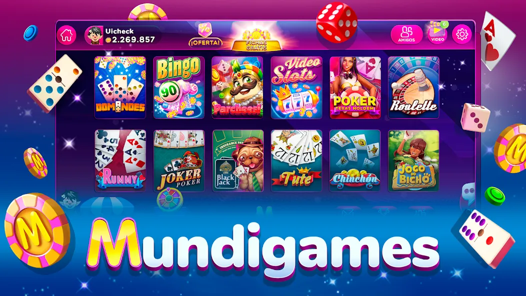 Скачать взлом MundiGames: Bingo Slots Casino (Мундийуэгос)  [МОД Unlocked] — последняя версия apk на Андроид screen 1