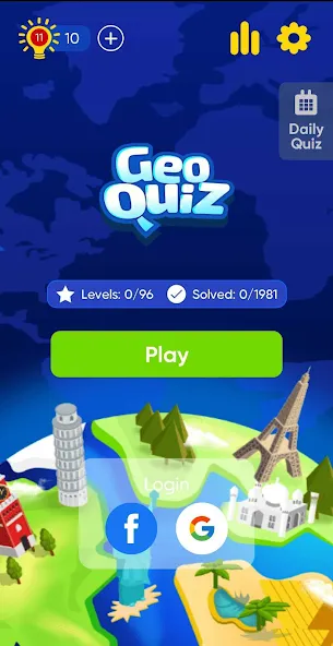 Скачать взломанную Geo Quiz: World Geo Trivia (Джио Квиз)  [МОД Menu] — последняя версия apk на Андроид screen 1