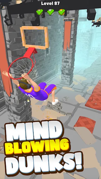 Скачать взломанную Hoop World: Flip Dunk Game 3D (Хуп Ворлд)  [МОД Unlocked] — полная версия apk на Андроид screen 2