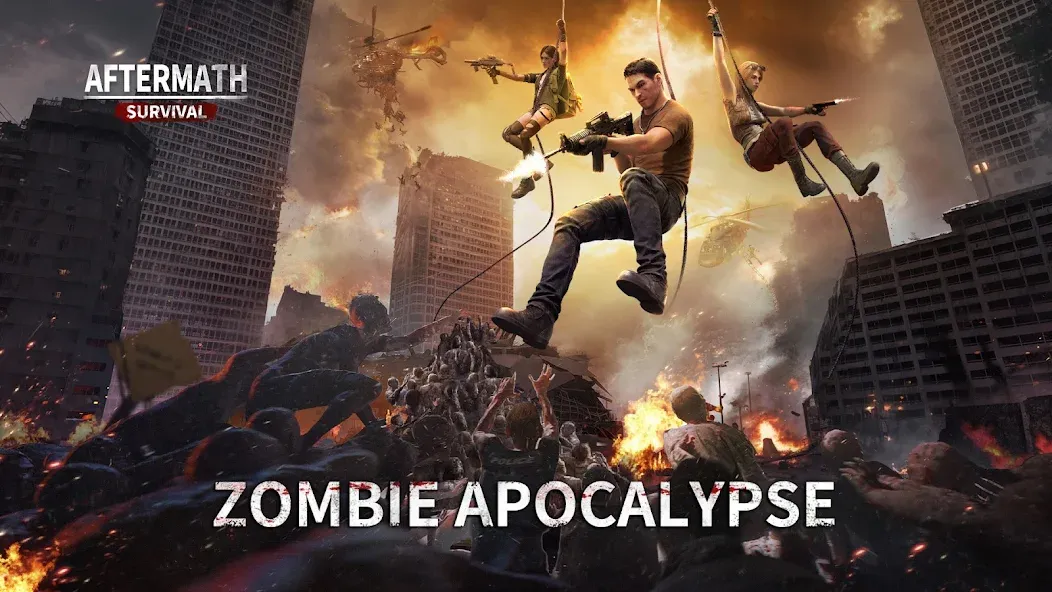 Скачать взлом Aftermath Survival: Zombie War (Афтермат Сурвайвл)  [МОД Unlocked] — последняя версия apk на Андроид screen 1