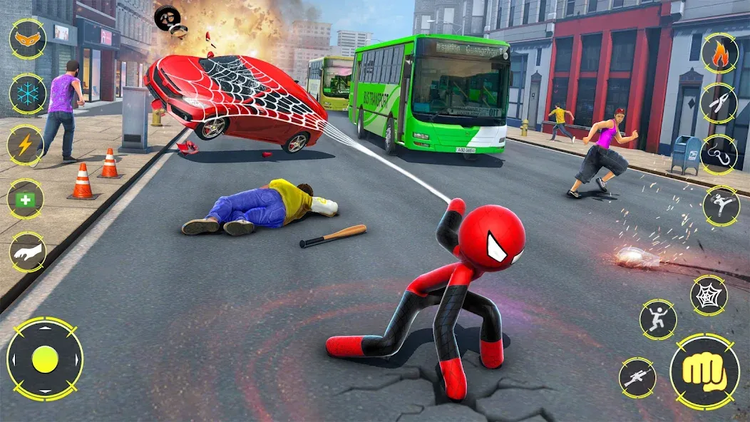 Скачать взлом StickMan Rope Hero Spider Game (Стикмен Роуп Хиро Спайдер Гейм)  [МОД Unlocked] — полная версия apk на Андроид screen 3