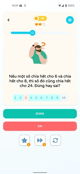 Взлом Chọn Đúng Sai  [МОД Бесконечные монеты] — последняя версия apk на Андроид screen 2