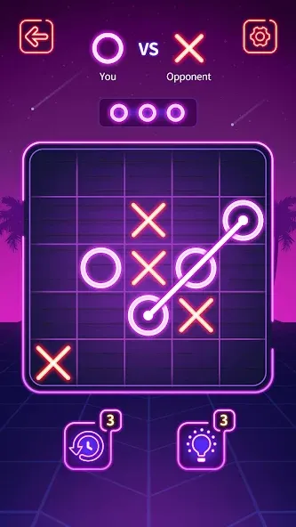 Скачать взломанную Tic Tac Toe — Offline XOXO (Тиктактое)  [МОД Много монет] — последняя версия apk на Андроид screen 1