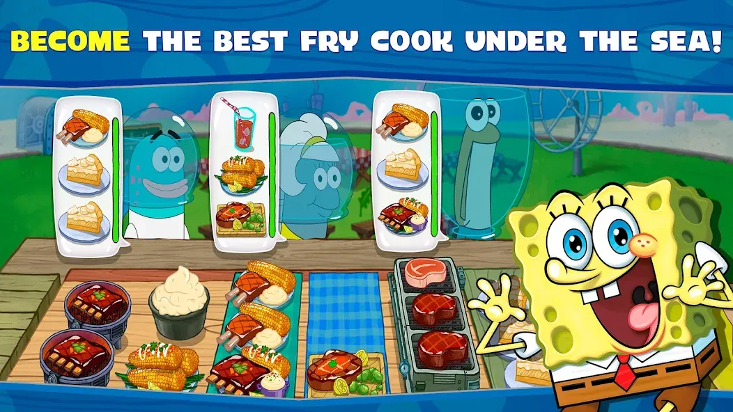 Скачать взлом SpongeBob: Krusty Cook-Off  [МОД Много монет] — полная версия apk на Андроид screen 1