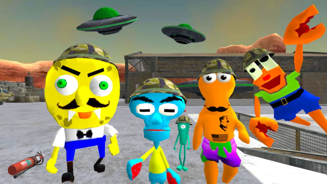 Взлом Sponge Area 51. Neighbor Alien  [МОД Меню] — полная версия apk на Андроид screen 1