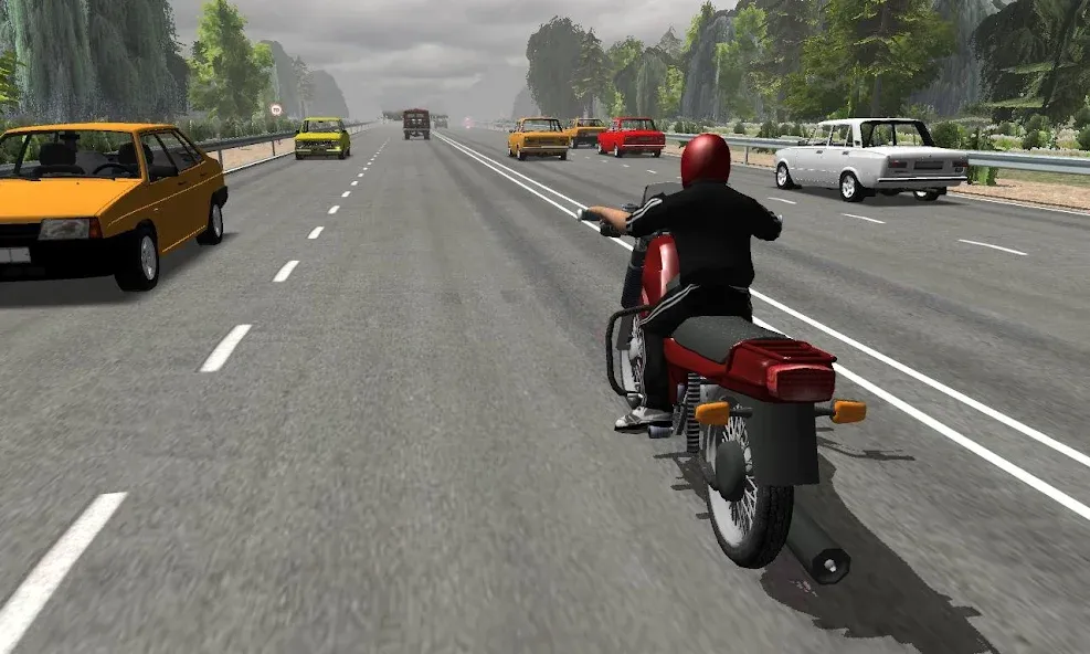 Скачать взломанную Russian Moto Traffic Rider 3D  [МОД Много монет] — стабильная версия apk на Андроид screen 1