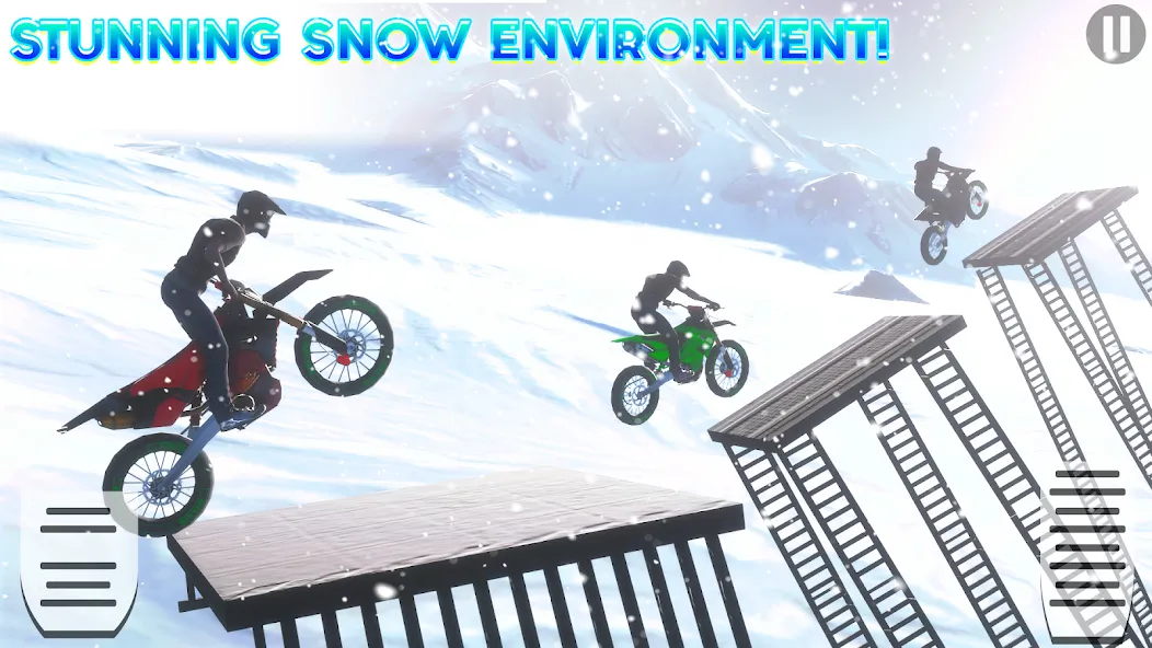 Скачать взлом Snow Tricky Bike Stunt Race 3D  [МОД Меню] — полная версия apk на Андроид screen 2