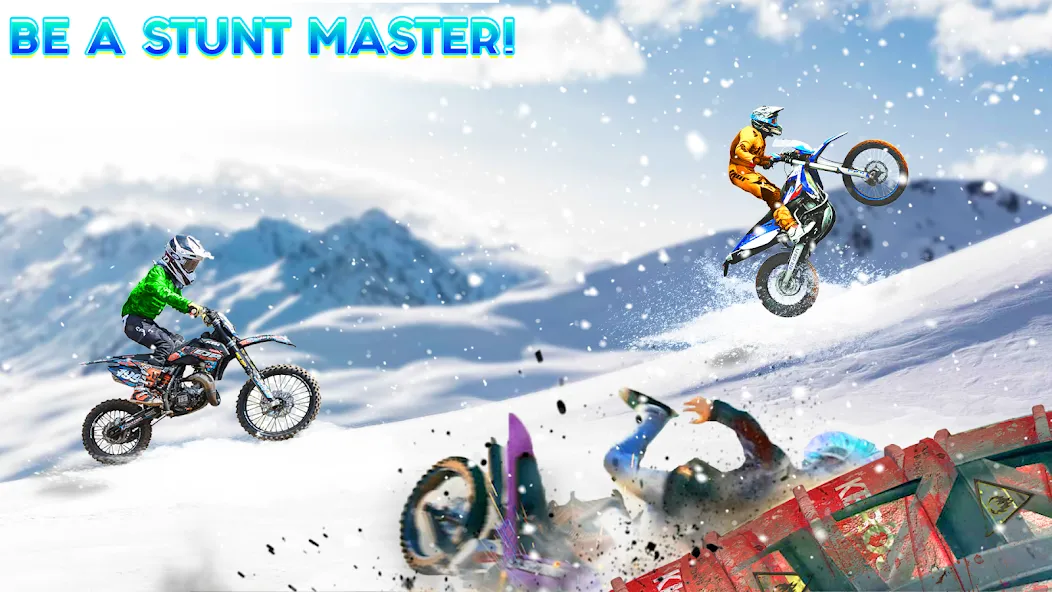 Скачать взлом Snow Tricky Bike Stunt Race 3D  [МОД Меню] — полная версия apk на Андроид screen 3