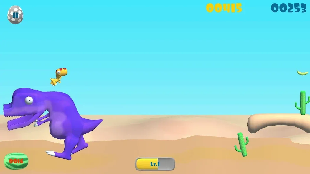 Скачать взлом Dinosaur Run (Динозавр Ран)  [МОД Menu] — последняя версия apk на Андроид screen 1