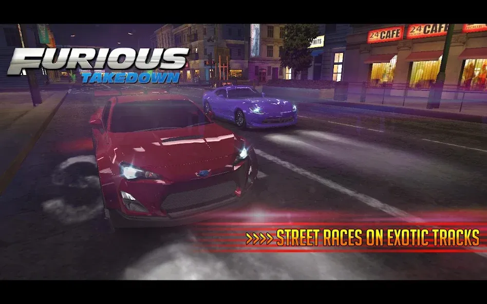 Скачать взломанную Furious: Takedown Racing (Фьюриъс)  [МОД Все открыто] — полная версия apk на Андроид screen 5