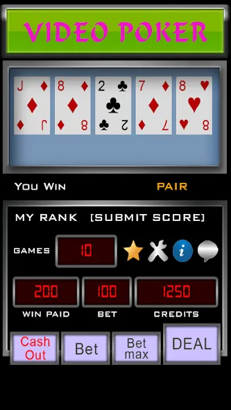 Скачать взломанную Video Poker (Видео Покер)  [МОД Все открыто] — последняя версия apk на Андроид screen 1