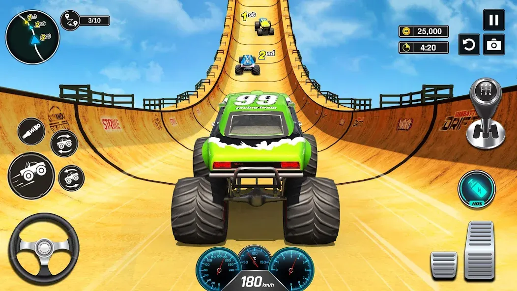 Взломанная Monster Truck Games- Car Games  [МОД Бесконечные монеты] — последняя версия apk на Андроид screen 1