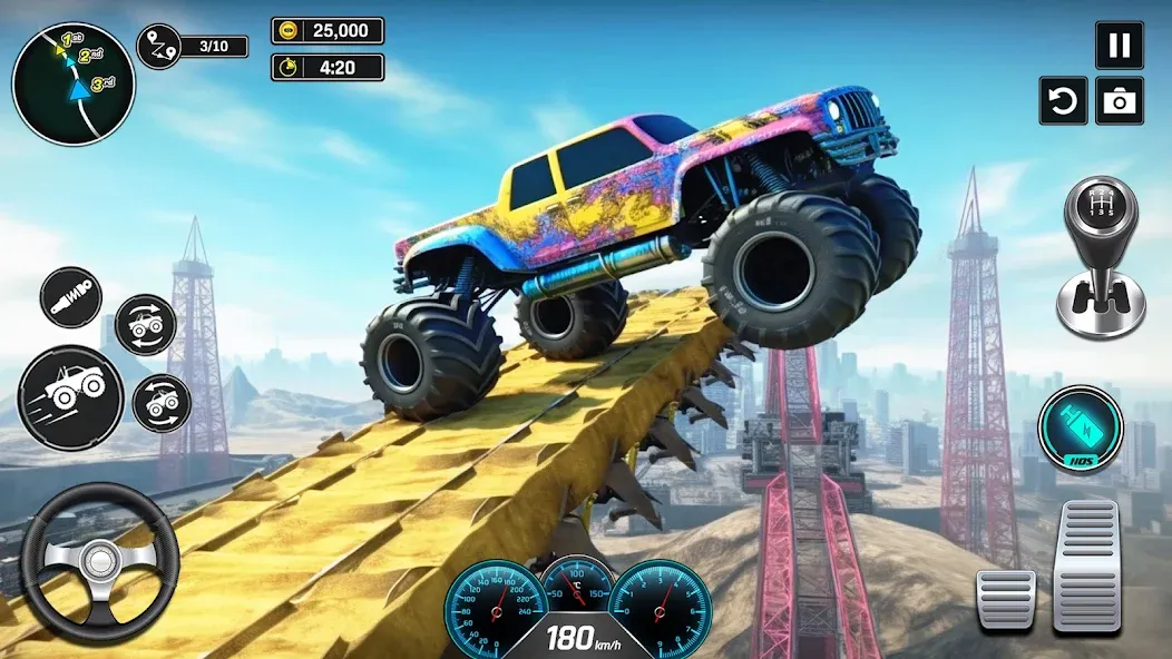 Взломанная Monster Truck Games- Car Games  [МОД Бесконечные монеты] — последняя версия apk на Андроид screen 2