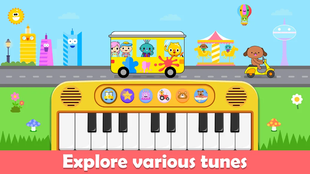 Взлом Baby Piano Kids Music Games  [МОД Mega Pack] — стабильная версия apk на Андроид screen 1