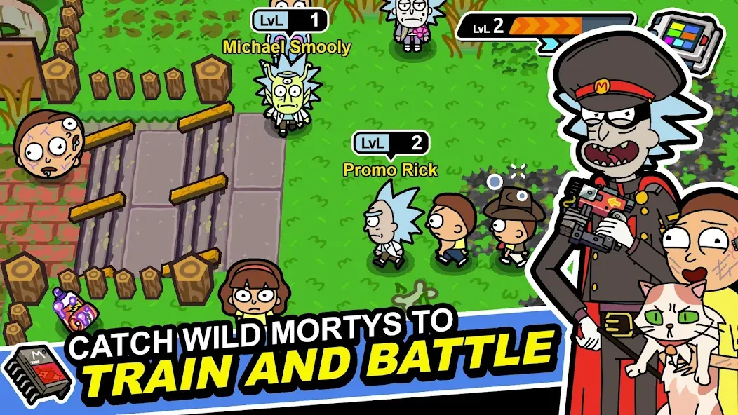 Скачать взломанную Rick and Morty: Pocket Mortys (Покет Мортис)  [МОД Бесконечные монеты] — последняя версия apk на Андроид screen 1