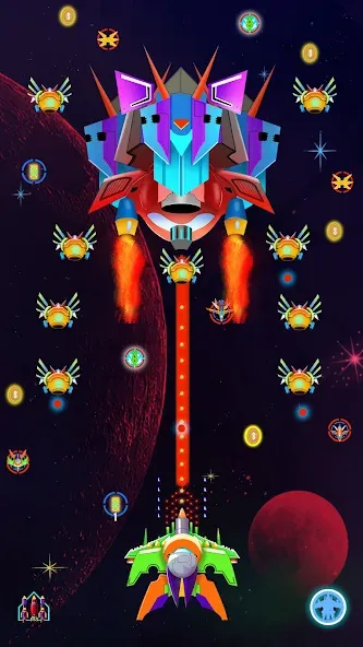 Взломанная Galaxy Shooting: Alien Attack (Гэлэкси Шутинг)  [МОД Mega Pack] — полная версия apk на Андроид screen 5