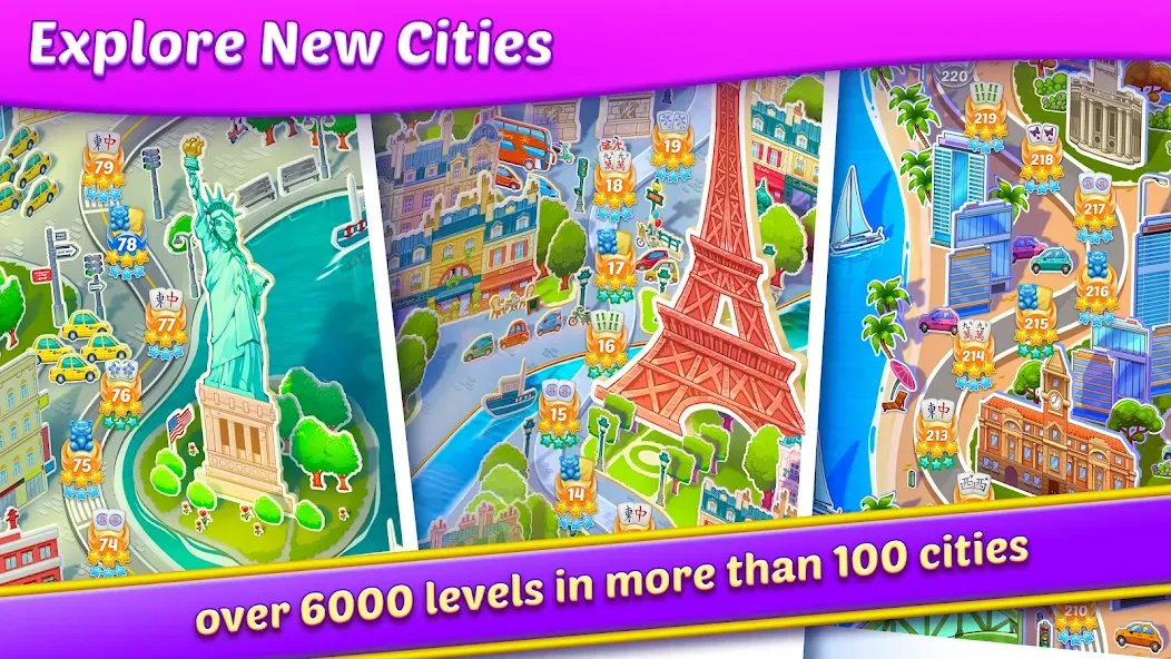 Взлом Mahjong City Tours: Tile Match (Маджонг Сити Турс)  [МОД Menu] — стабильная версия apk на Андроид screen 3