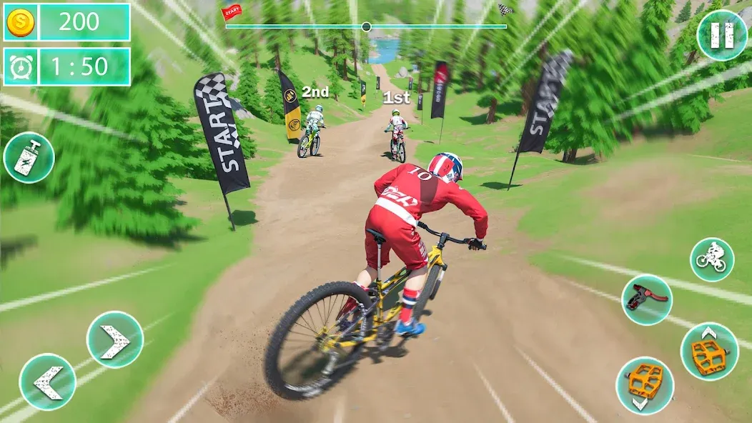 Взломанная MTB Downhill: BMX Racer  [МОД Mega Pack] — полная версия apk на Андроид screen 4