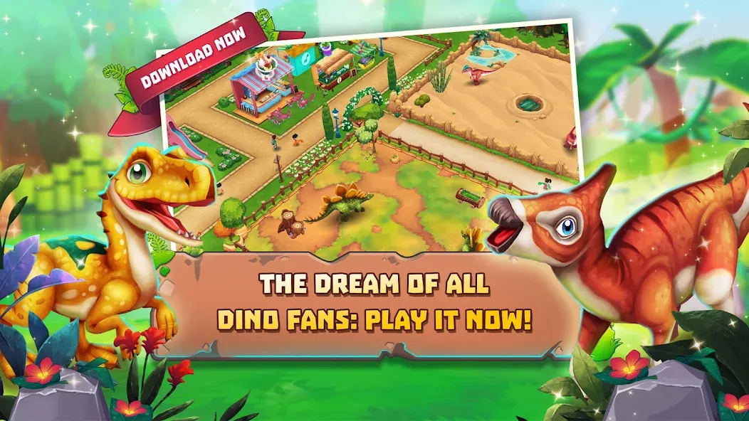 Скачать взлом Dinosaur Park – Primeval Zoo (Динозавровый парк)  [МОД Menu] — полная версия apk на Андроид screen 4