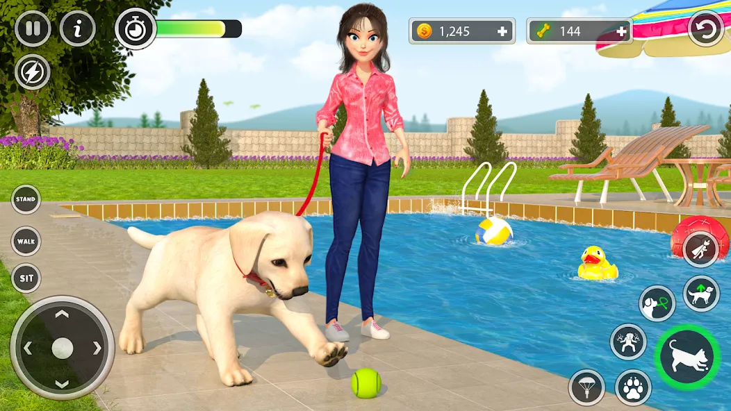 Взломанная Dog Simulator Pet Dog Games 3D  [МОД Много денег] — полная версия apk на Андроид screen 2