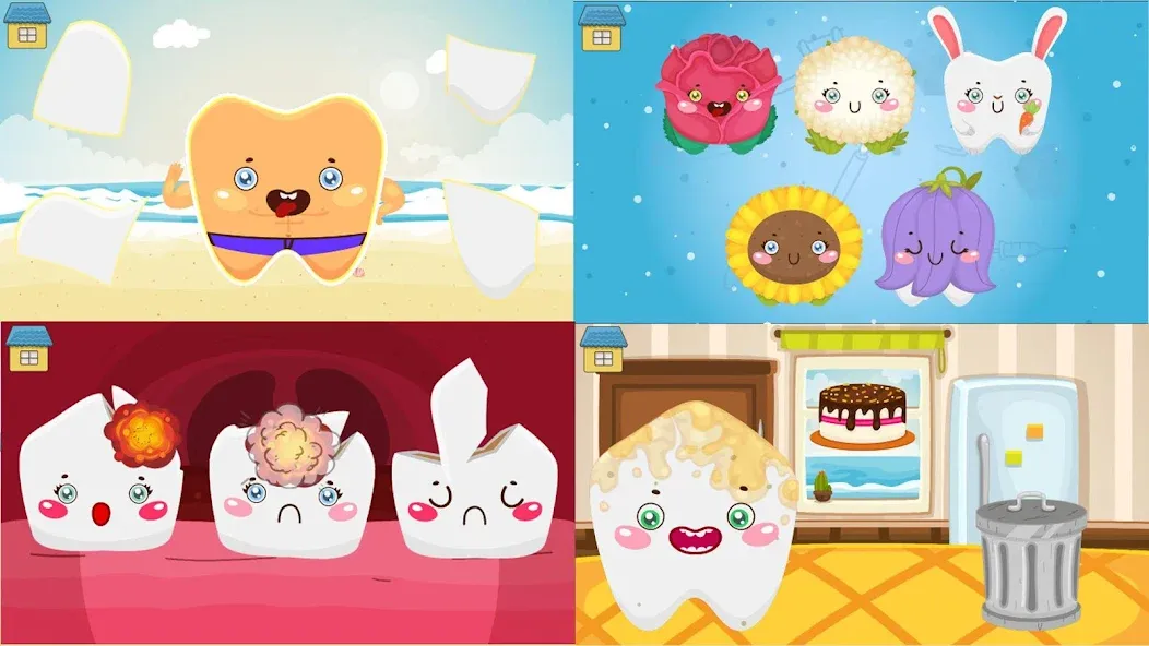 Скачать взлом Funny Teeth kids dentist care!  [МОД Меню] — последняя версия apk на Андроид screen 1