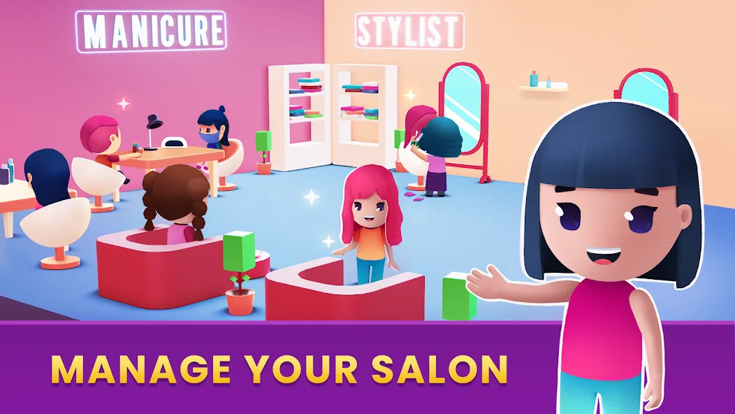 Скачать взлом Idle Beauty Salon Tycoon (Айдл Бьюти Салон Тайкун)  [МОД Меню] — полная версия apk на Андроид screen 1