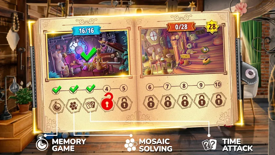 Скачать взломанную Books of Wonder Hidden Objects  [МОД Mega Pack] — полная версия apk на Андроид screen 2