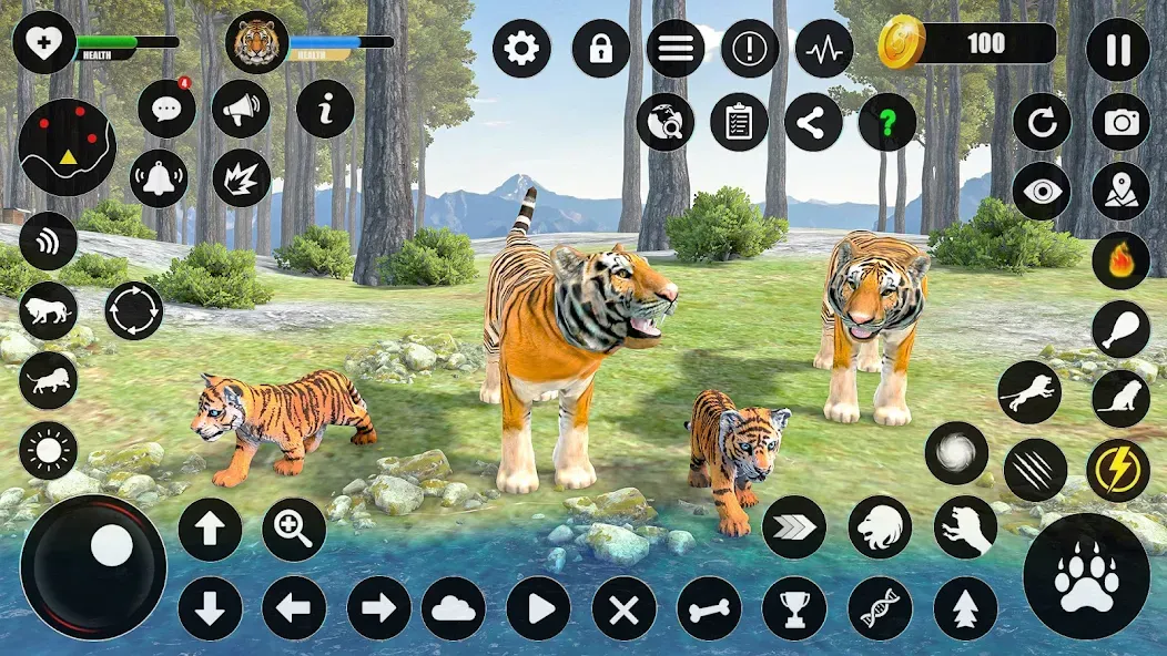 Взлом Tiger Simulator Animal Games (Тигровый симулятор  игры с животными)  [МОД Меню] — последняя версия apk на Андроид screen 2