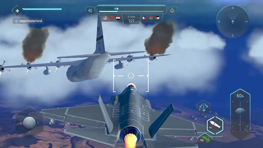 Скачать взлом Sky Warriors: Airplane Games (Скай Ворриорс)  [МОД Menu] — последняя версия apk на Андроид screen 4