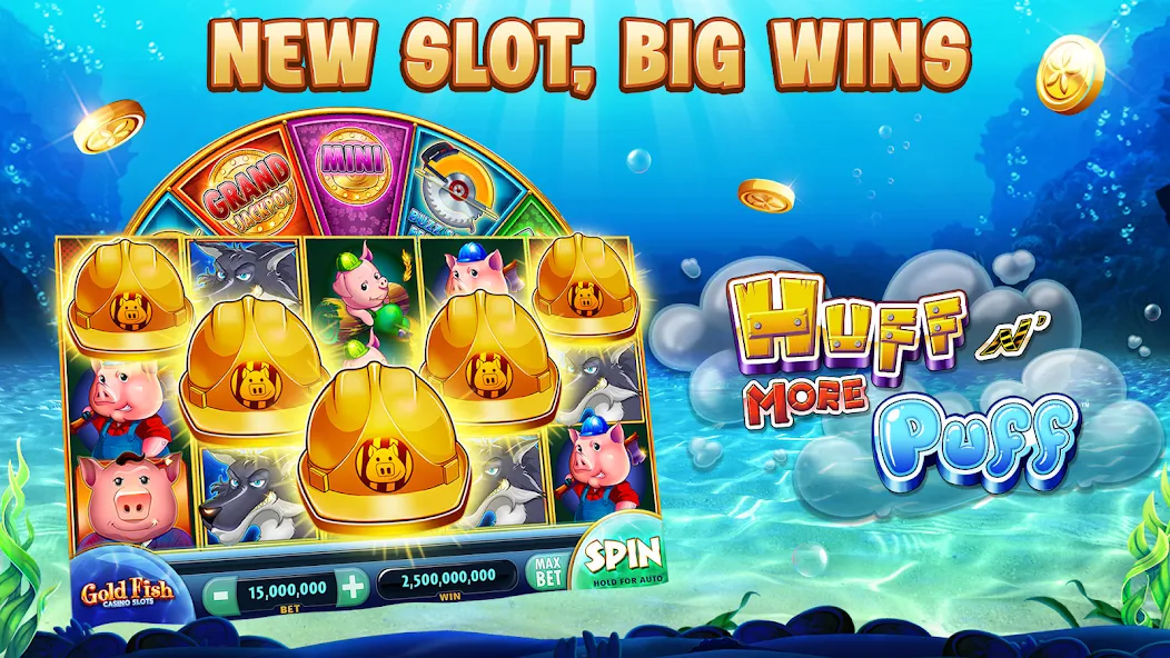 Скачать взломанную Gold Fish Casino Slot Games (Голдфиш)  [МОД Много монет] — полная версия apk на Андроид screen 1