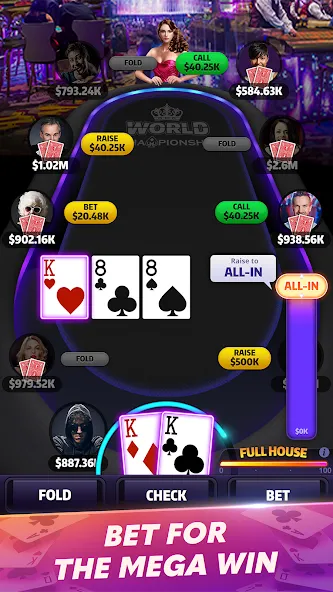 Взлом Mega Hit Poker: Texas Holdem (Мега Хит Покер)  [МОД Menu] — последняя версия apk на Андроид screen 3