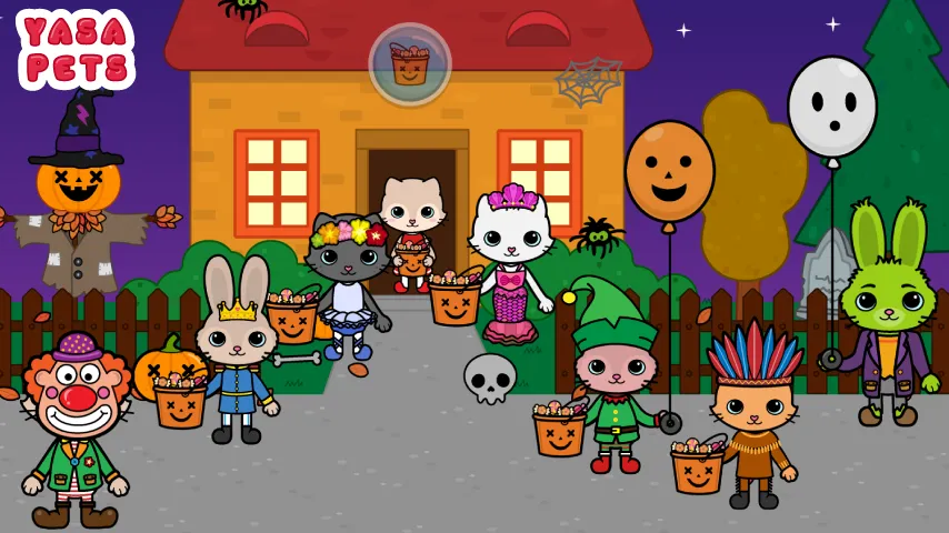 Скачать взлом Yasa Pets Halloween (Яса Петс Хэллоуин)  [МОД Unlocked] — стабильная версия apk на Андроид screen 1