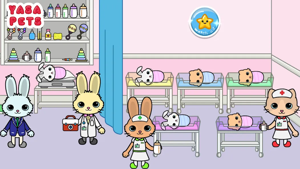 Скачать взломанную Yasa Pets Hospital (Яса Петс Хоспитал)  [МОД Menu] — последняя версия apk на Андроид screen 2