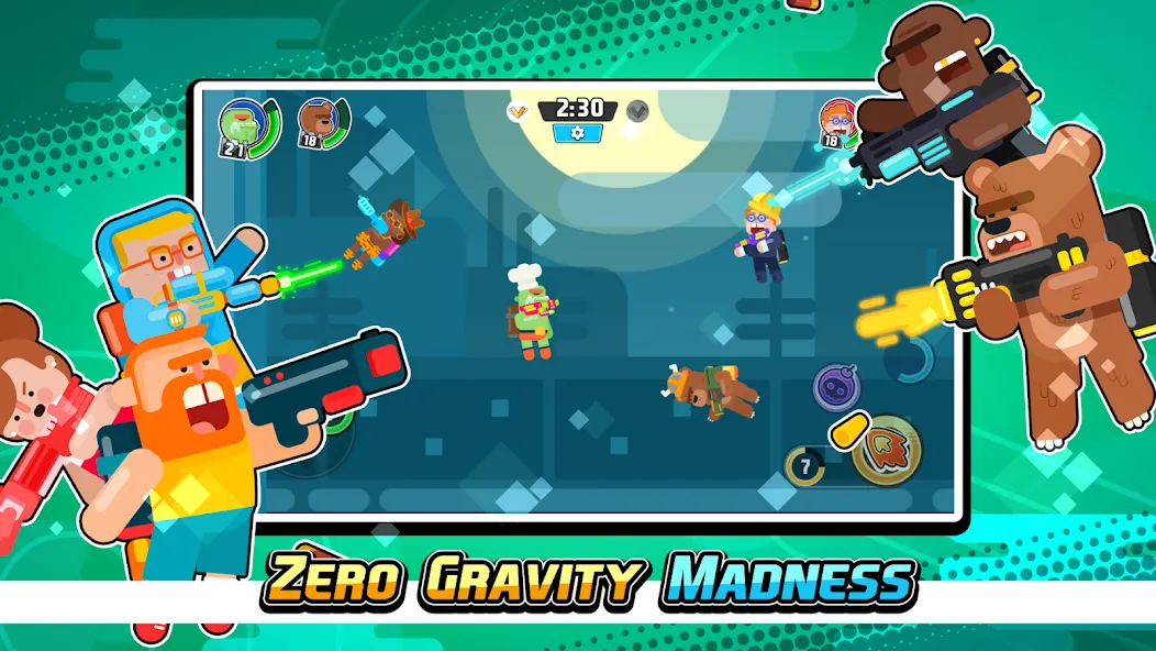 Скачать взломанную Gravity Brawl: Hero Shooter  [МОД Menu] — стабильная версия apk на Андроид screen 1