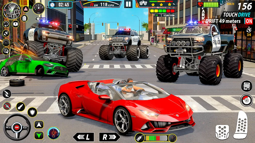 Взломанная Police Monster Truck Car Games  [МОД Menu] — последняя версия apk на Андроид screen 3