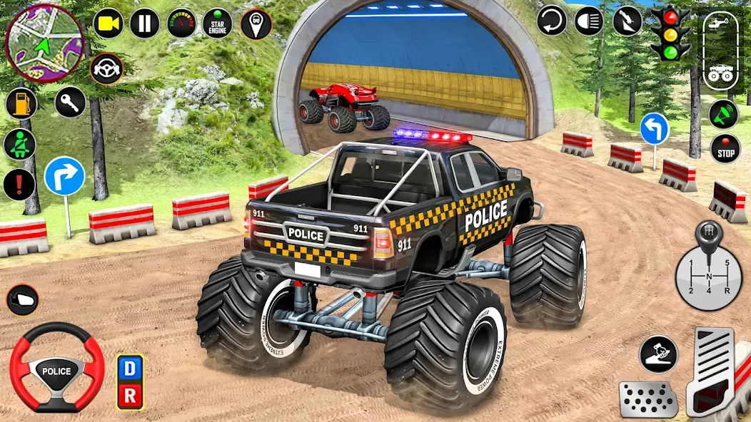 Взломанная Police Monster Truck Car Games  [МОД Menu] — последняя версия apk на Андроид screen 4