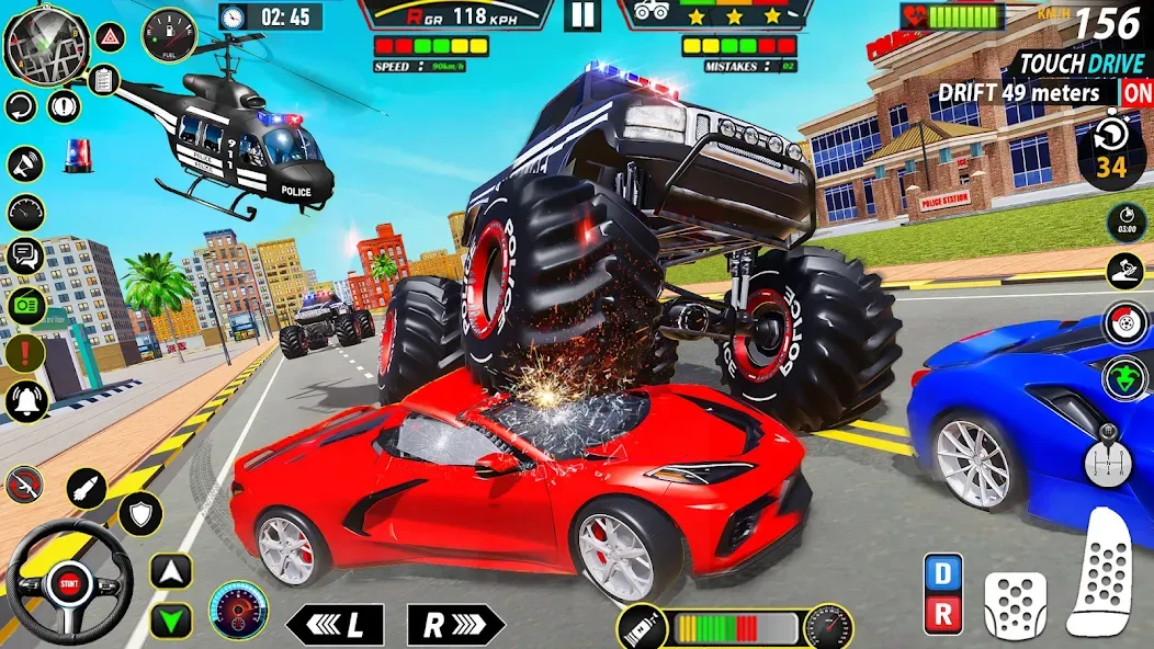 Взломанная Police Monster Truck Car Games  [МОД Menu] — последняя версия apk на Андроид screen 5