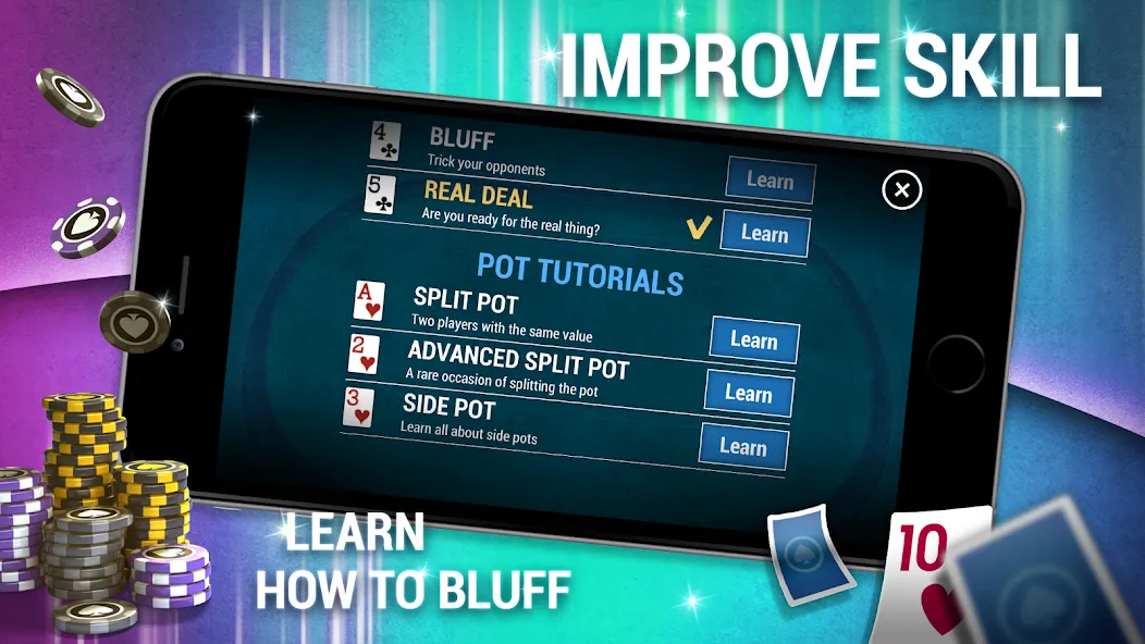 Взлом Learn How To Play Texas Poker  [МОД Все открыто] — стабильная версия apk на Андроид screen 4