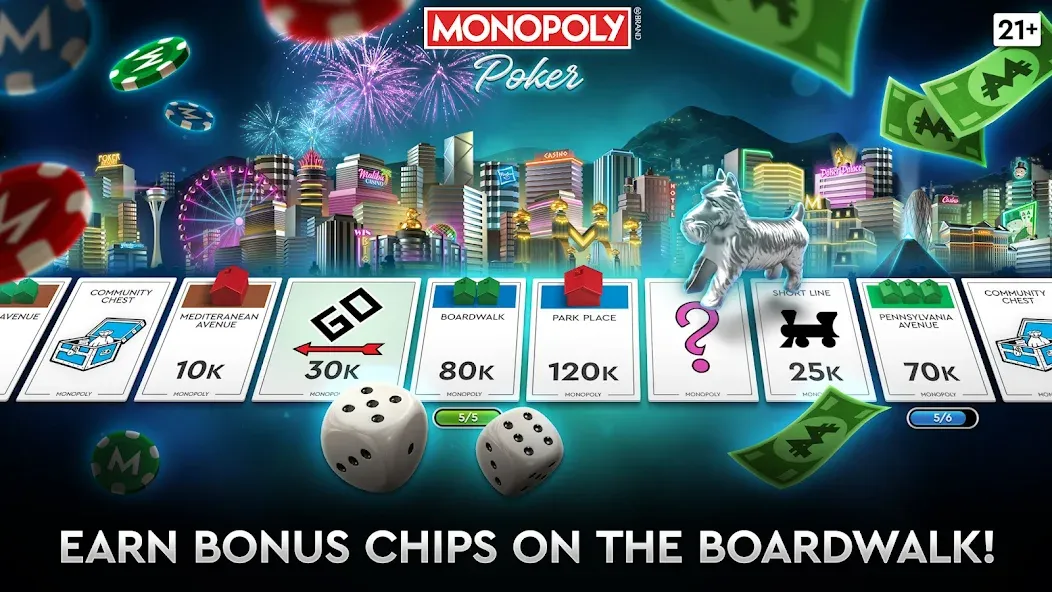 Взломанная MONOPOLY Poker — Texas Holdem (МОНОПОЛИЯ Покер)  [МОД Много монет] — стабильная версия apk на Андроид screen 1