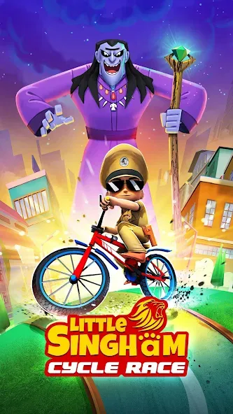 Скачать взломанную Little Singham Cycle Race (Литл Сингам Велосипедная Гонка)  [МОД Unlocked] — стабильная версия apk на Андроид screen 1