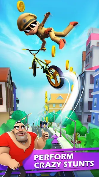 Скачать взломанную Little Singham Cycle Race (Литл Сингам Велосипедная Гонка)  [МОД Unlocked] — стабильная версия apk на Андроид screen 4