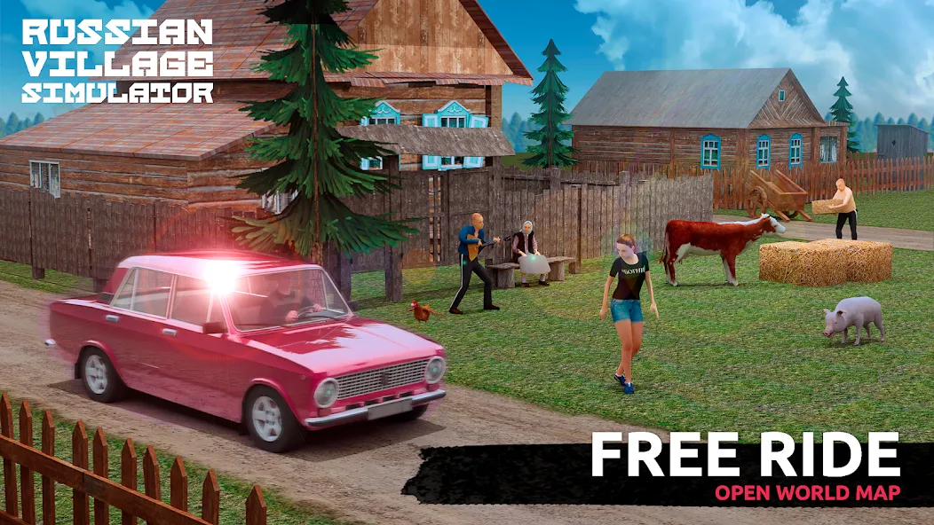 Скачать взломанную Russian Village Simulator 3D  [МОД Бесконечные деньги] — полная версия apk на Андроид screen 2