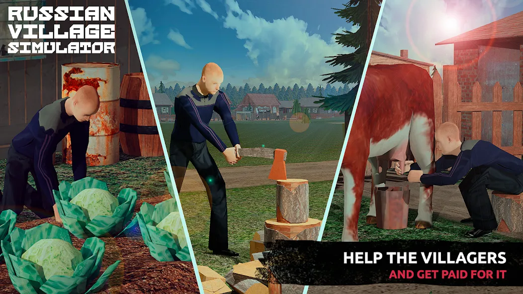 Скачать взломанную Russian Village Simulator 3D  [МОД Бесконечные деньги] — полная версия apk на Андроид screen 3