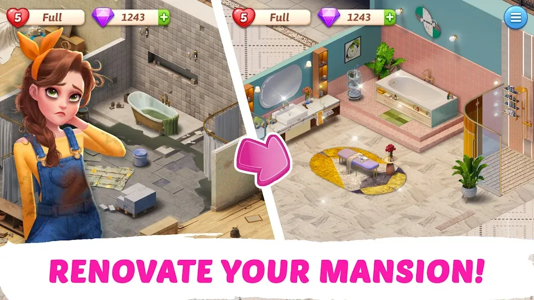 Скачать взлом My Story — Mansion Makeover  [МОД Все открыто] — стабильная версия apk на Андроид screen 2