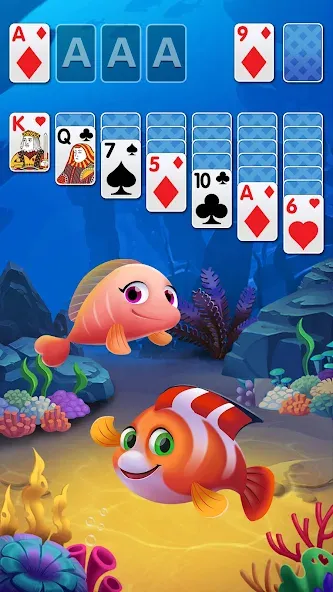 Взлом Solitaire Fish Klondike Card (Солитер Карточная игра Клондайк Фиш)  [МОД Много монет] — последняя версия apk на Андроид screen 1