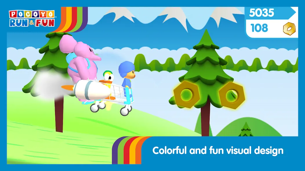 Скачать взломанную Pocoyo Run & Fun: Cartoon Jump  [МОД Unlimited Money] — стабильная версия apk на Андроид screen 5