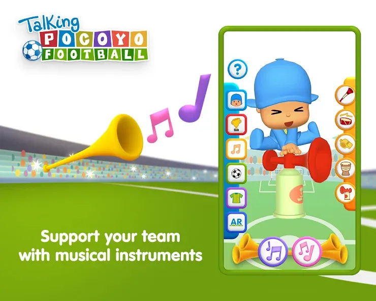 Скачать взломанную Talking Pocoyo Football  [МОД Unlocked] — последняя версия apk на Андроид screen 4