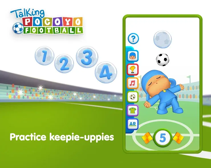 Скачать взломанную Talking Pocoyo Football  [МОД Unlocked] — последняя версия apk на Андроид screen 5