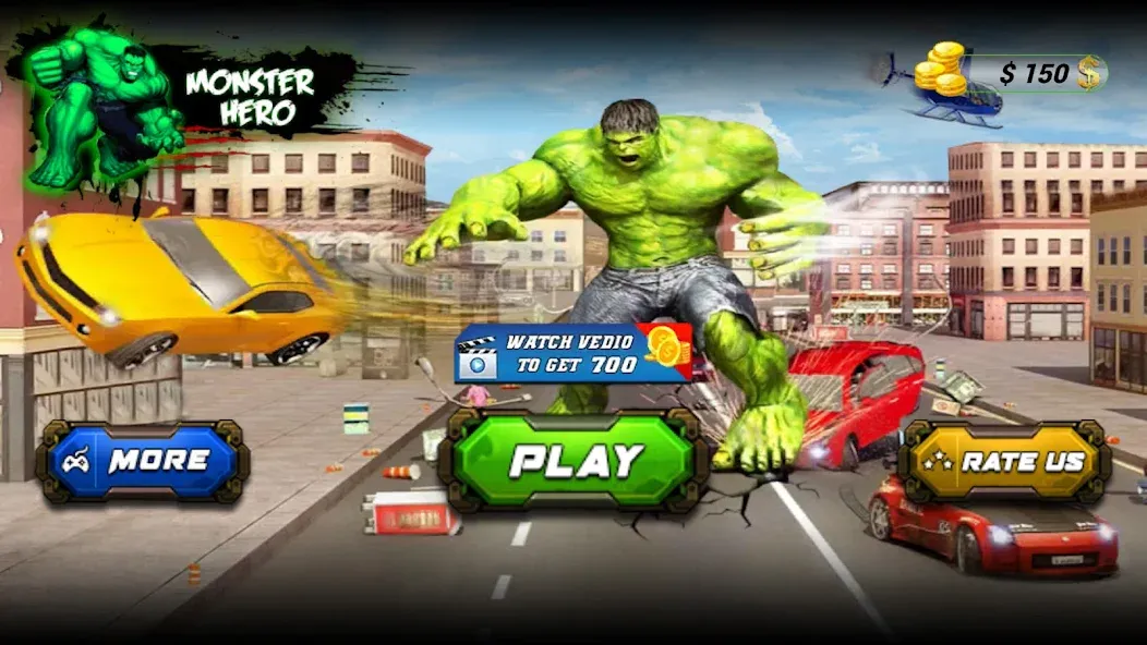 Скачать взлом Monster Superhero: Green Fight  [МОД Меню] — полная версия apk на Андроид screen 1